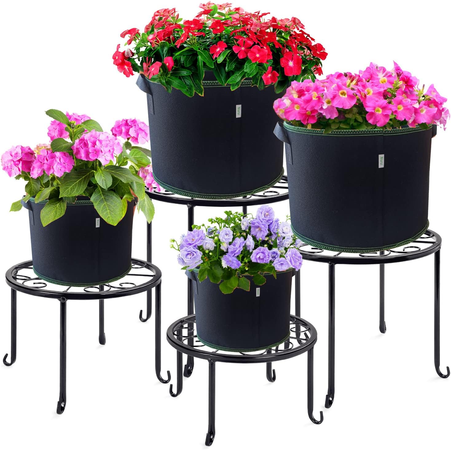 5-Pack 20 Gallon Grow Bags Heavy Duty Thickened Nonwoven Fabric Pots Plant Grow Bags with Handles,for Low Stress Plant Training Fruits, Vegetables, and Flowers(Black)