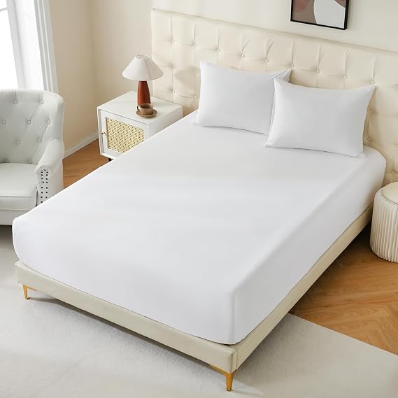CULVE White King Fitted Sheet Only, 6 Pack Bulk, Microfiber, 78x80