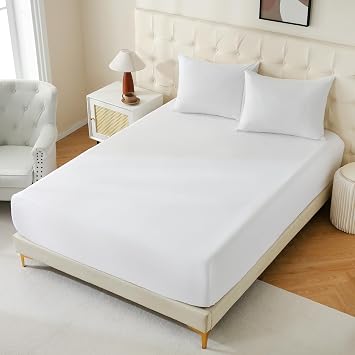 CULVE White King Fitted Sheet Only, 6 Pack Bulk, Microfiber, 78x80