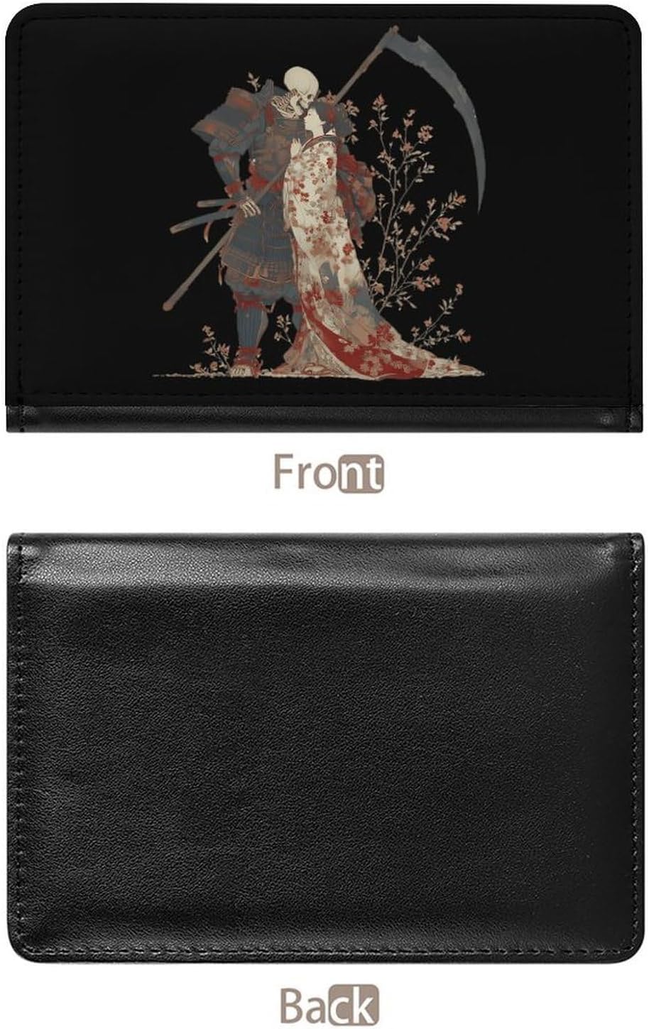 Japanese Skeleton Armor Lover Travel Passport Holder Passports Protective Cover for Women Men with Card Slots