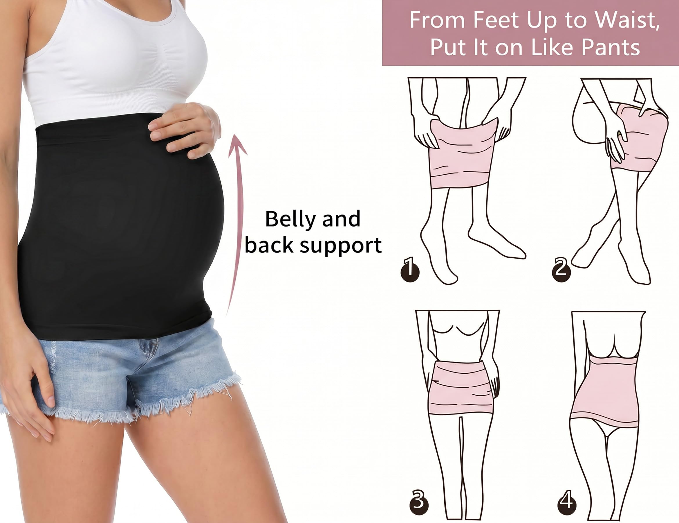 Nahtloses Bauchband mit Hosenverlängerung für Schwangerschaft und Postpartum, Umstandsshirts Kleidung Extender - - 1