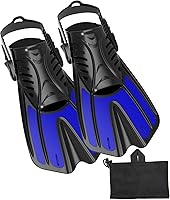 SACBOLADIVING Adjustable Open Heel Swim Fins for Snorkeling Diving - Durable PP Flippers for Adults Kids Men Women