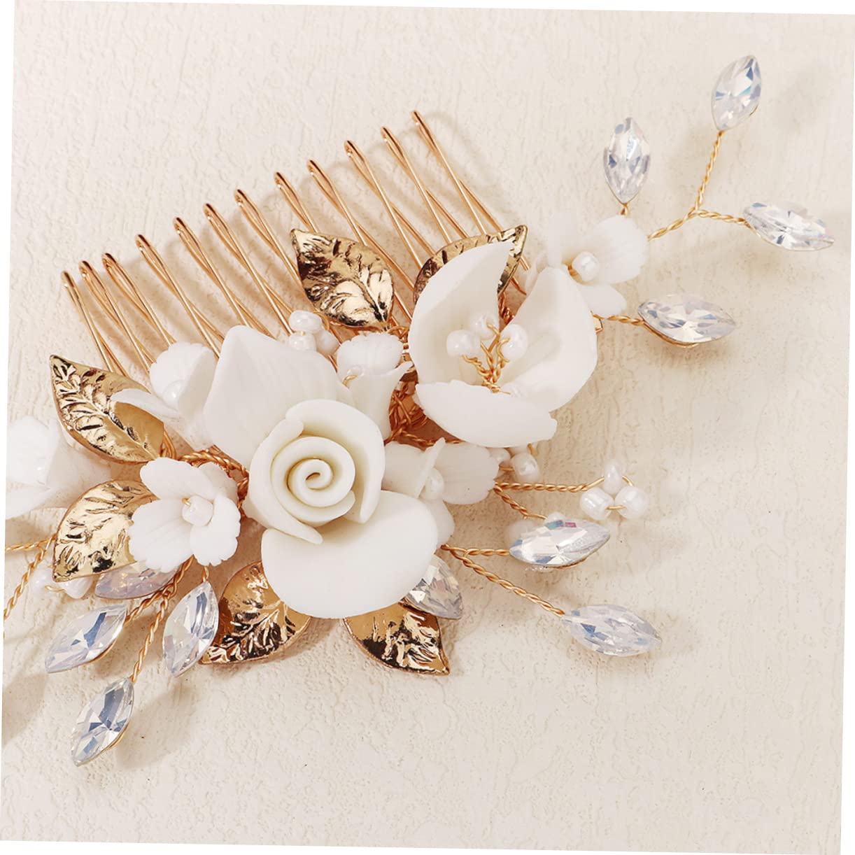 Cabilock 2 Piezas Peine De Novia Decoración Del Cabello Para La Boda Decoración De Macramé Peines Para El Cabello Peine De Boda Cerámica Dama De Honor Pedrería