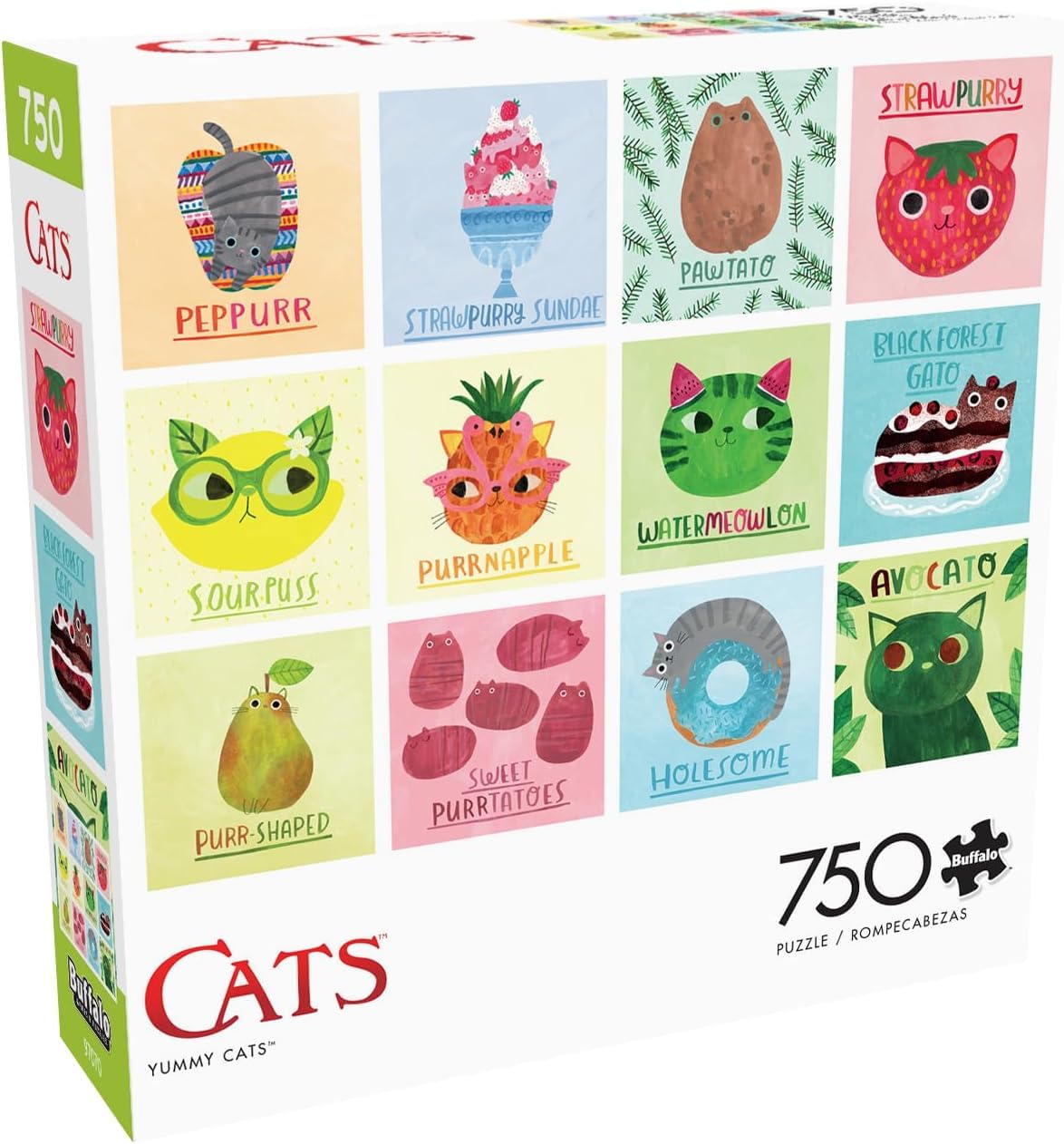 Buffalo Games - Yummy Cats - 750 Piece Jigsaw Puzzle for Adults Challenging Puzzle Perfect for Game Nights - Finished Size 24.00 x 18.00