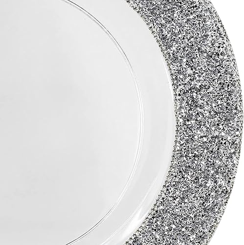 Miniatura 2 de Placa de carga luminosa, diamantes de imitación brillantes, servidor protector de plato de cena, para mesa de comedor formal, evento, boda,