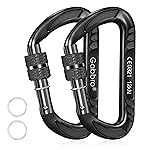 Gabbro Carabiner Clips Heavy Duty 12kN (2697 lbs), | Locking, 3.2 Inch, Aluminum, Lightweight, 2 Pack | for Hammock, Hiking, Camping, Water Bottle, Dog Leash Harness, Keychains