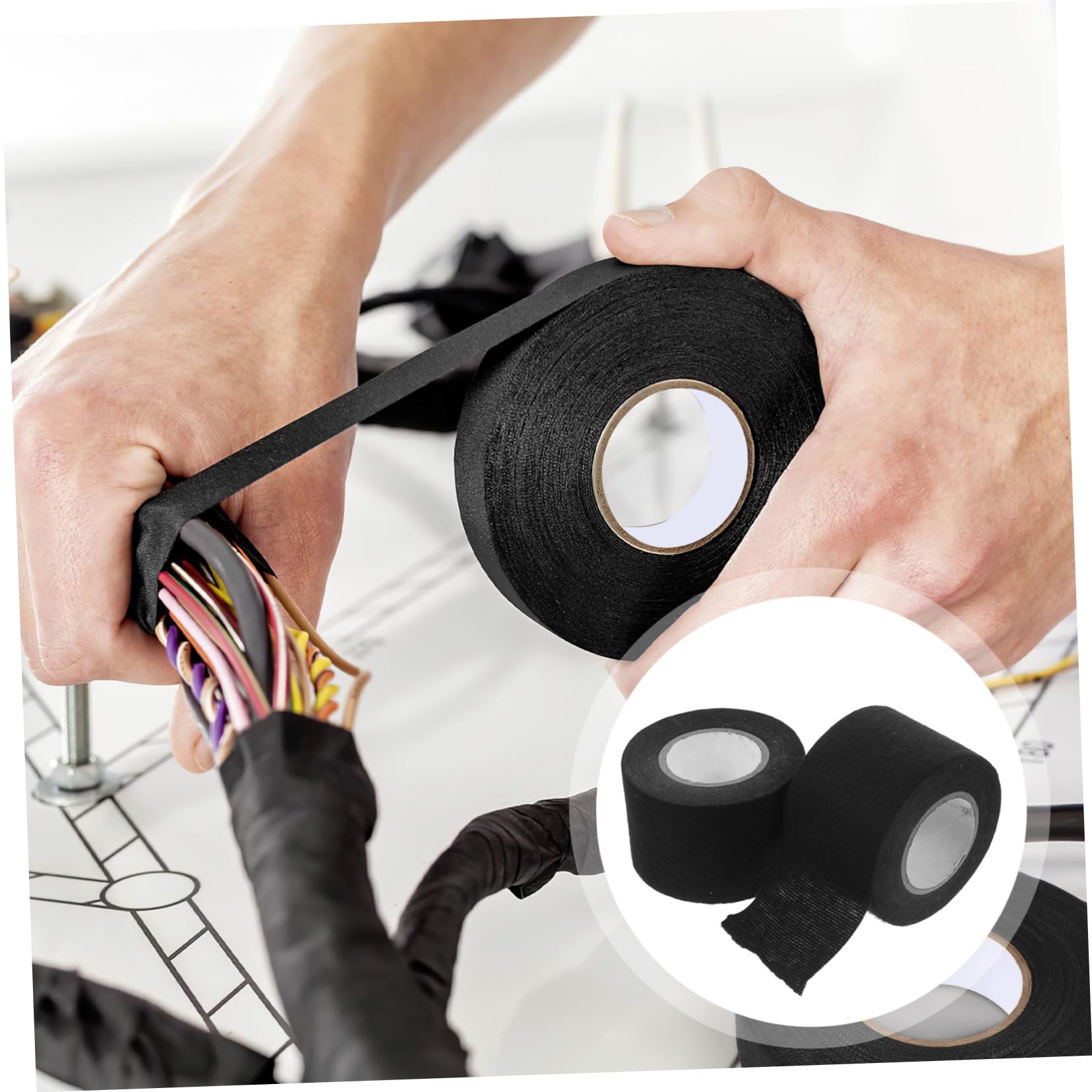MAGICLULU 4 Juegos De Cinta De Acetato Para Apantallamiento De Cables Unión De Arneses De Cableado De Automóviles Aislamiento Eléctrico Fijo Cinta Resistente A 2 rollos*4