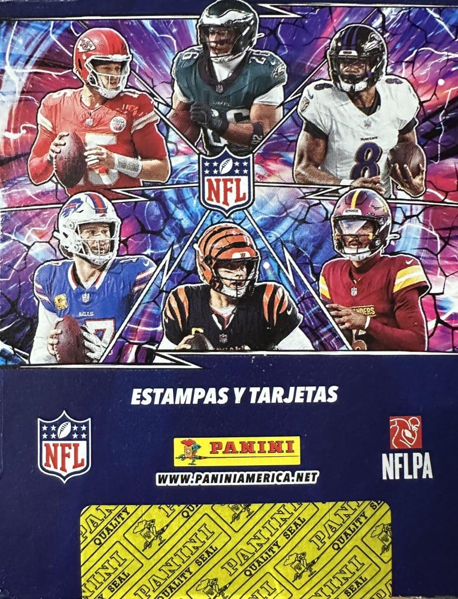 2025 Panini Football Sticker Collection Unopened Box with 50 Packs Containing 250 Stickers and 50 Cards Total with Rookies and Stars