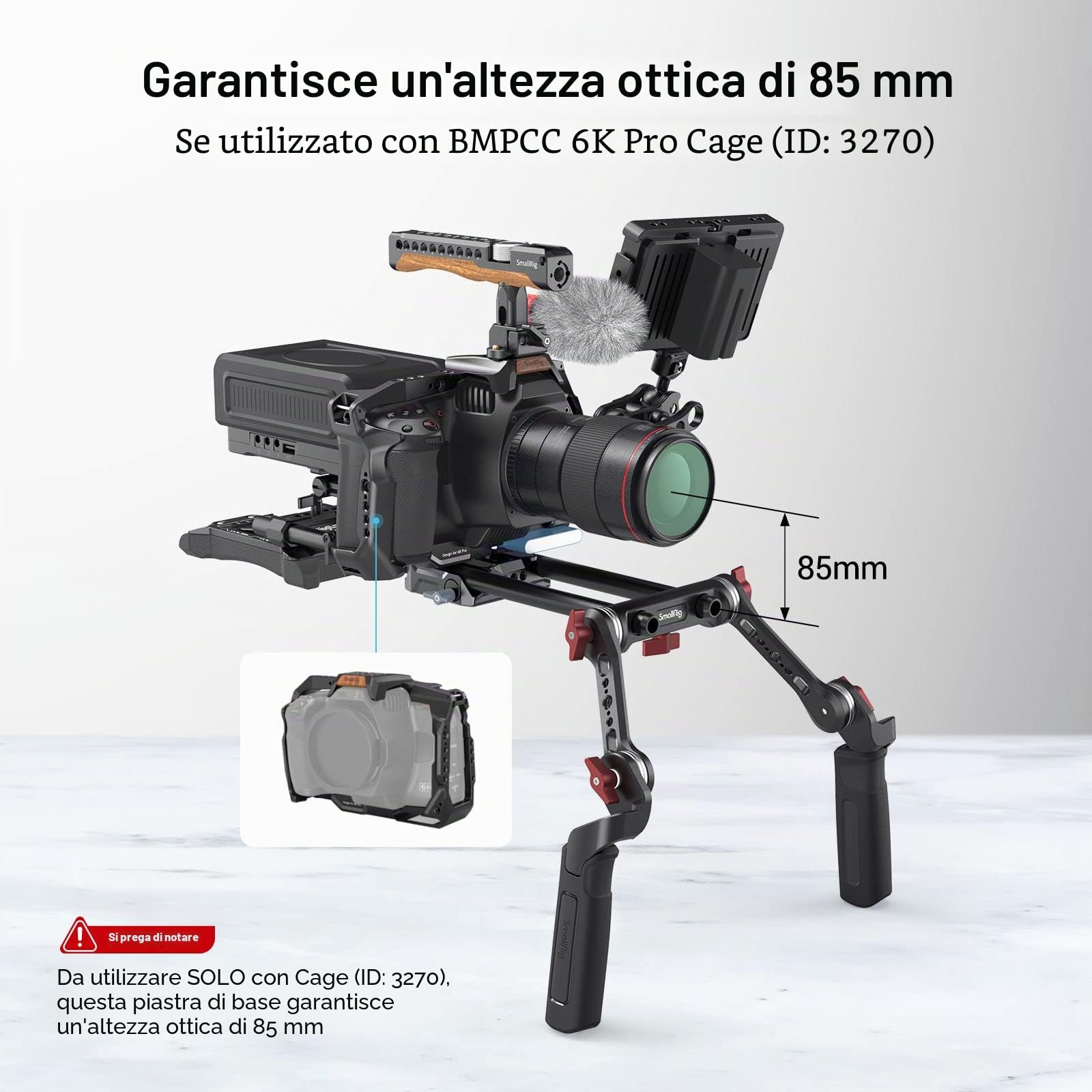 SMALLRIG Piastra di Base Universale LWS Piastradibase con Doppio Morsetto per Asta da 15 mm - 3357