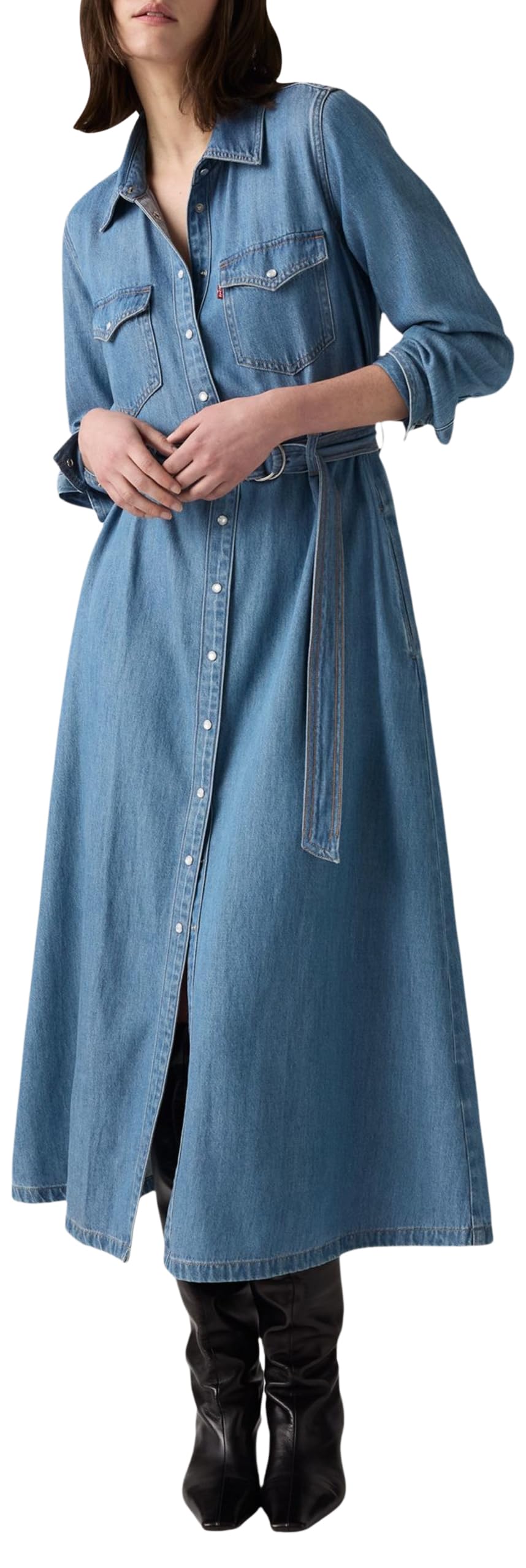 Levi's Quincey LS Maxi Dress Vestido Informal Mujer (Pack de 1)