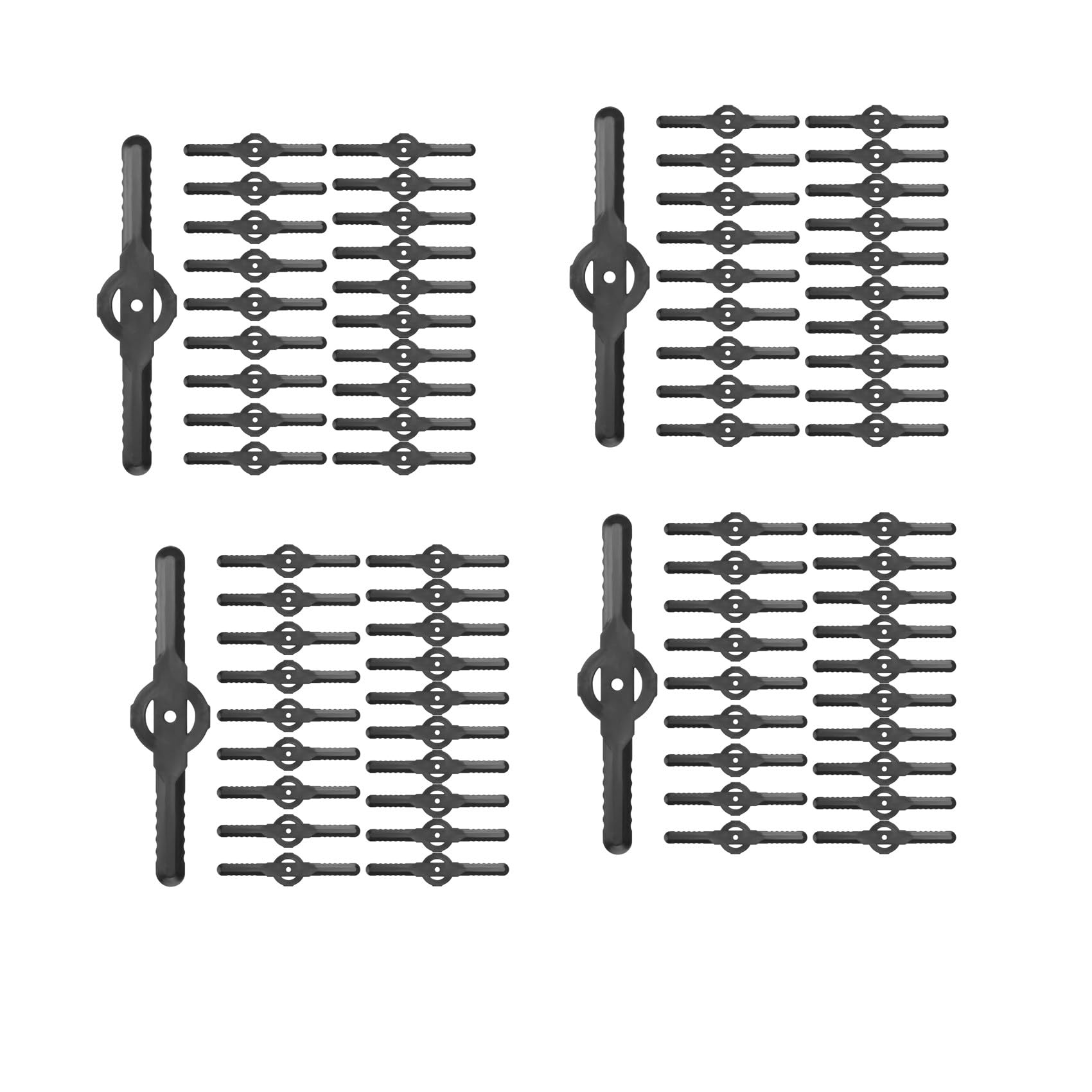 Jnchdghwa Black 80Pcs Plastic Grass Trimmer Blades Lawn Mower Blade Cordless Trimmer Garden Tool Lawn Mower Trimmer Accessories