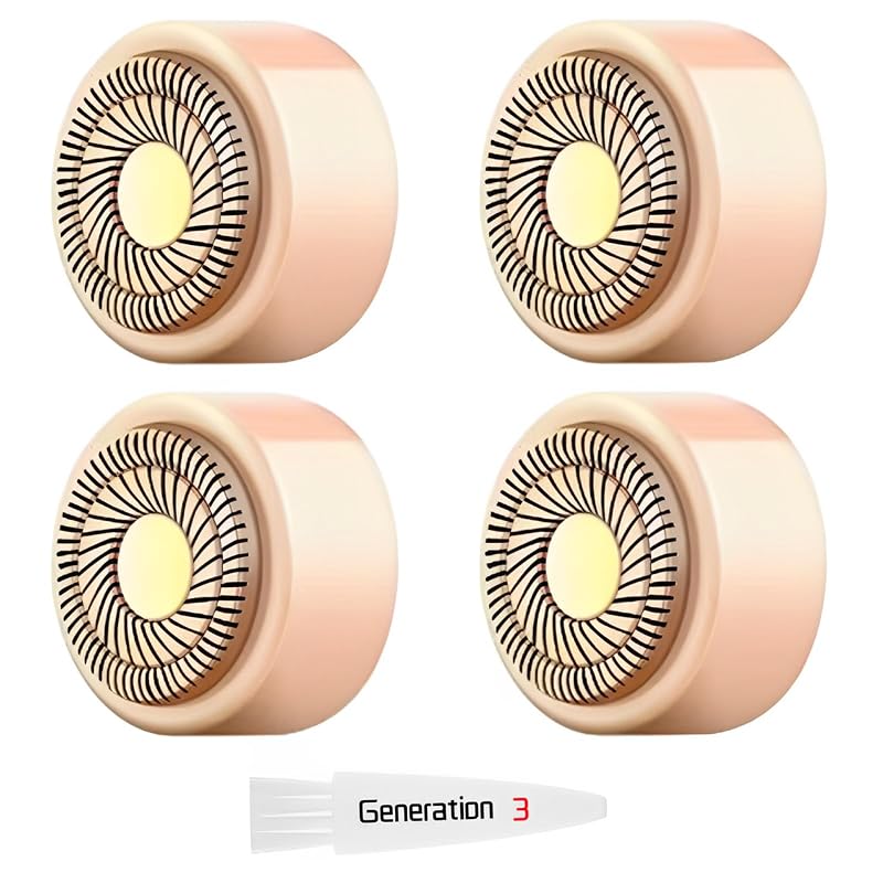Cabeças de reposição Geração 3 YOUNGPRO compatíveis com Flawless Facial Hair Remover Version 4.0, revestimento dourado de 18 quilates, pacote com 4