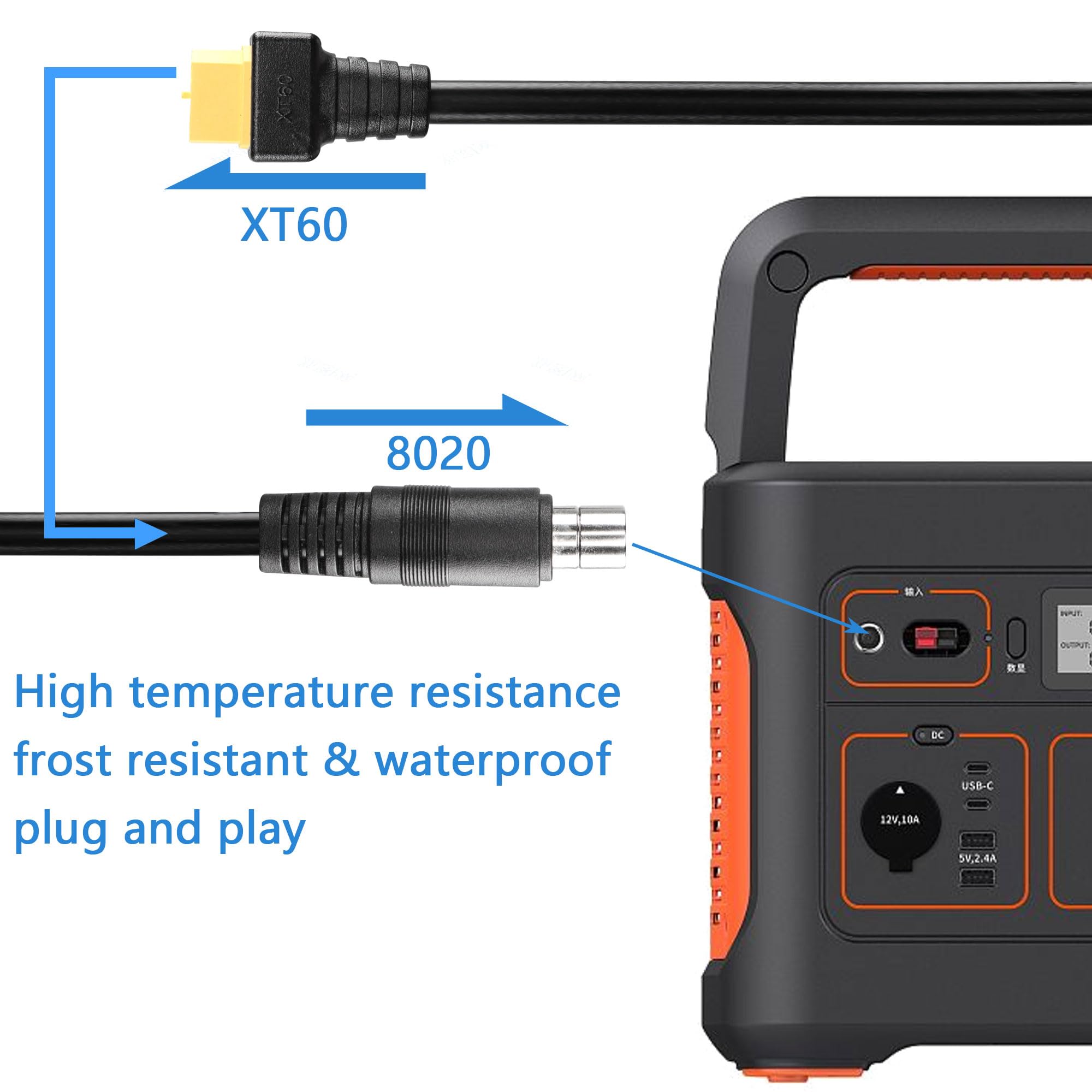 Amazon.com: CERRXIAN 2FT/0.6M XT60 to DC8020 Power Cable,14AWG