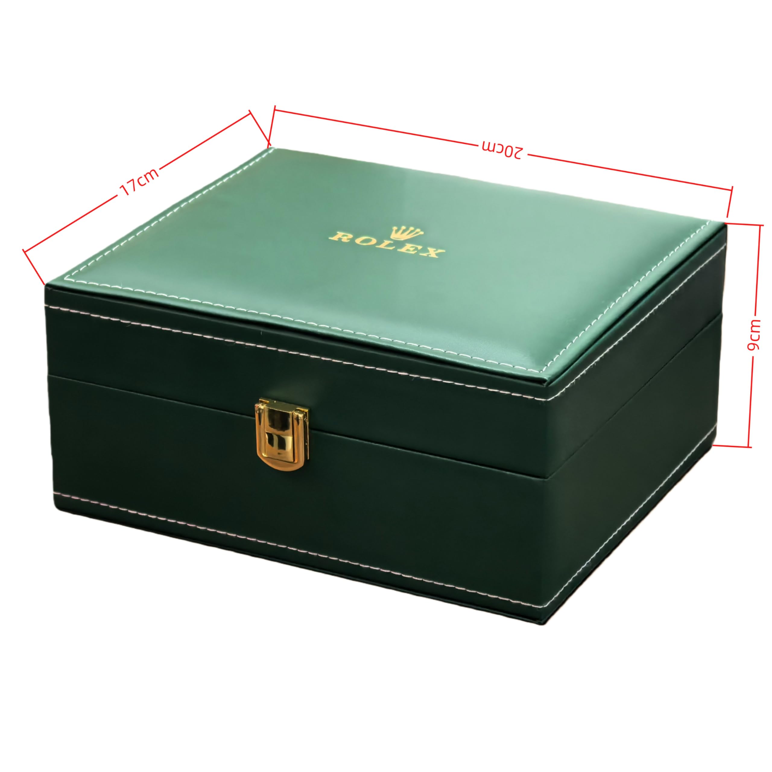 Scatola Gioielli Uomo Custodia Archiviazione Orologio Verde Pelle PU Porta Orologio Espositore per Rolex Yacht-Master