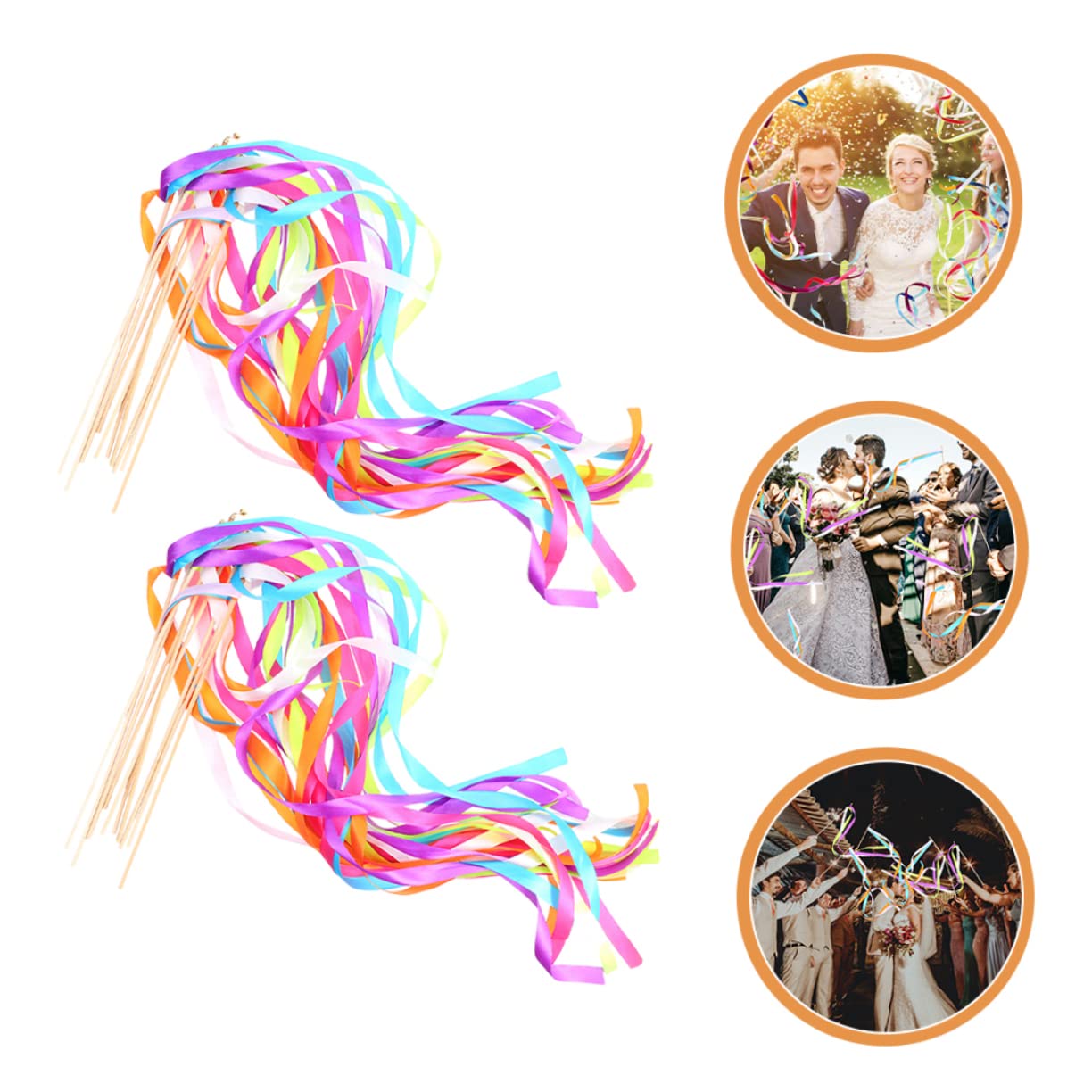 40stücke Hochzeits-Ribbon Stäbe Dekorative Feenstäbe Aus Buntem Band Für Hochzeitsfeiern Tanzpartys Und Feierlichkeiten Leicht Und Einfach Zu Handhaben