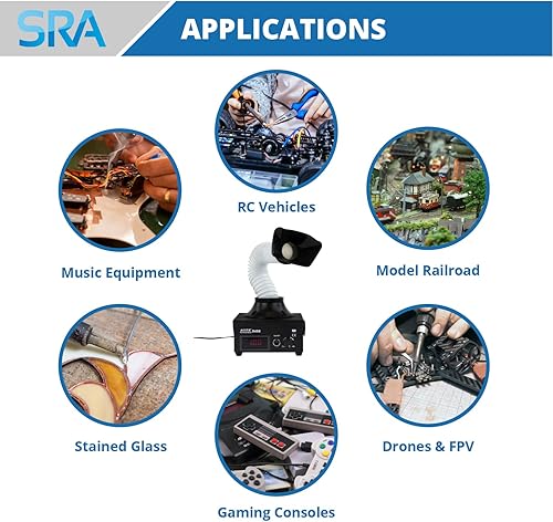 Miniatura 7 de AOYUE Extractor de humos de soldadura para eliminación de humo de soldadura de sobremesa con potente succión de aire, filtro de carbón activado y