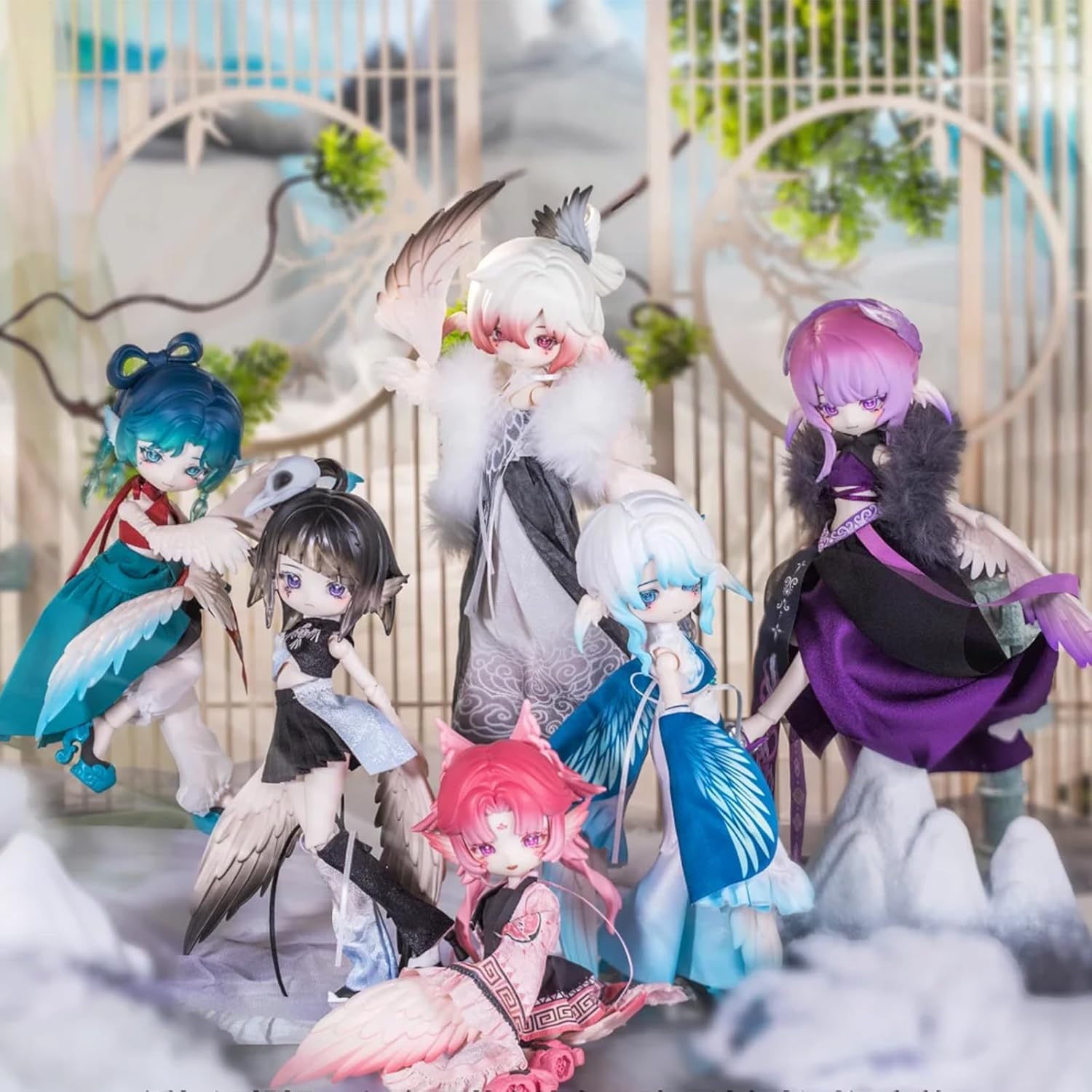 CALEMBOU BJD Blind Box, Cute Luluya Cloud Feather Pavilion Series Ball Jointed Doll Blind Box, 8 Inches Dress up Doll with Joints, Collectable Action Figure for Birthday Gifts