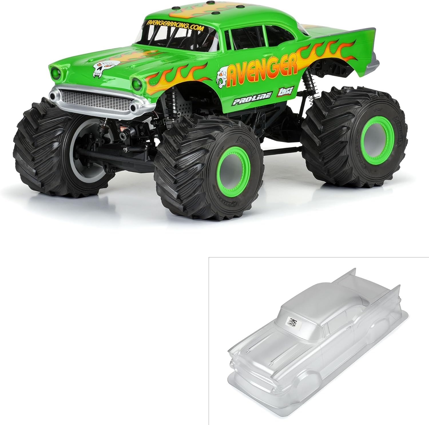 Pro-Line Racing 1957 Chevy Bel Air Avenger Edition Clear Body for Losi LMT Crawler 1/8 MT PRO363000
