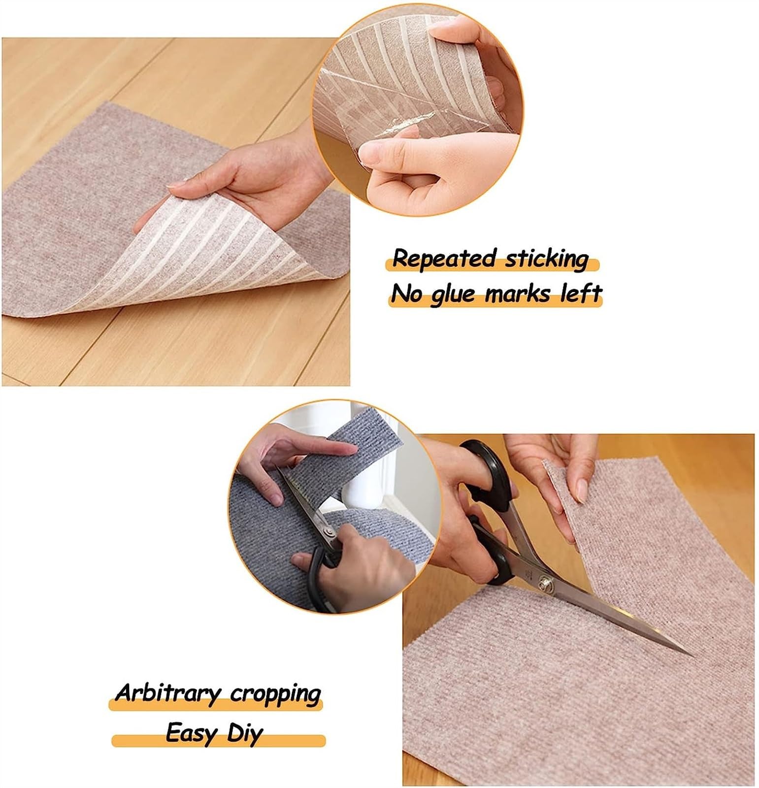 Losetas de moqueta Autoadhesivas, Baldosas de moqueta Acolchada Suave 30 x cm (12" 12") Autoadhesivas for Uso Comercial y residencial. Fáciles Pegar Lavar(Curry Color,60pcs)