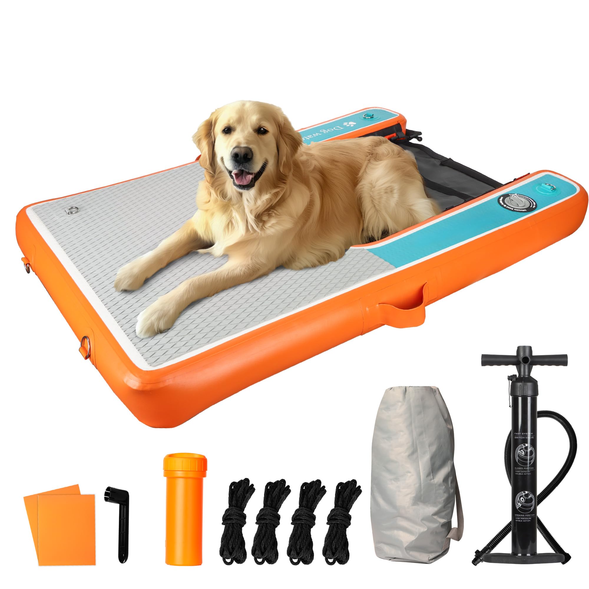 DiDiBirDi Rampa de agua para perros, tabla inflable para cachorros, extra ancha, rampa de agua para piscina, escalera para barcos, piscinas y muelles, escaleras y escalones para nadar mascotas de