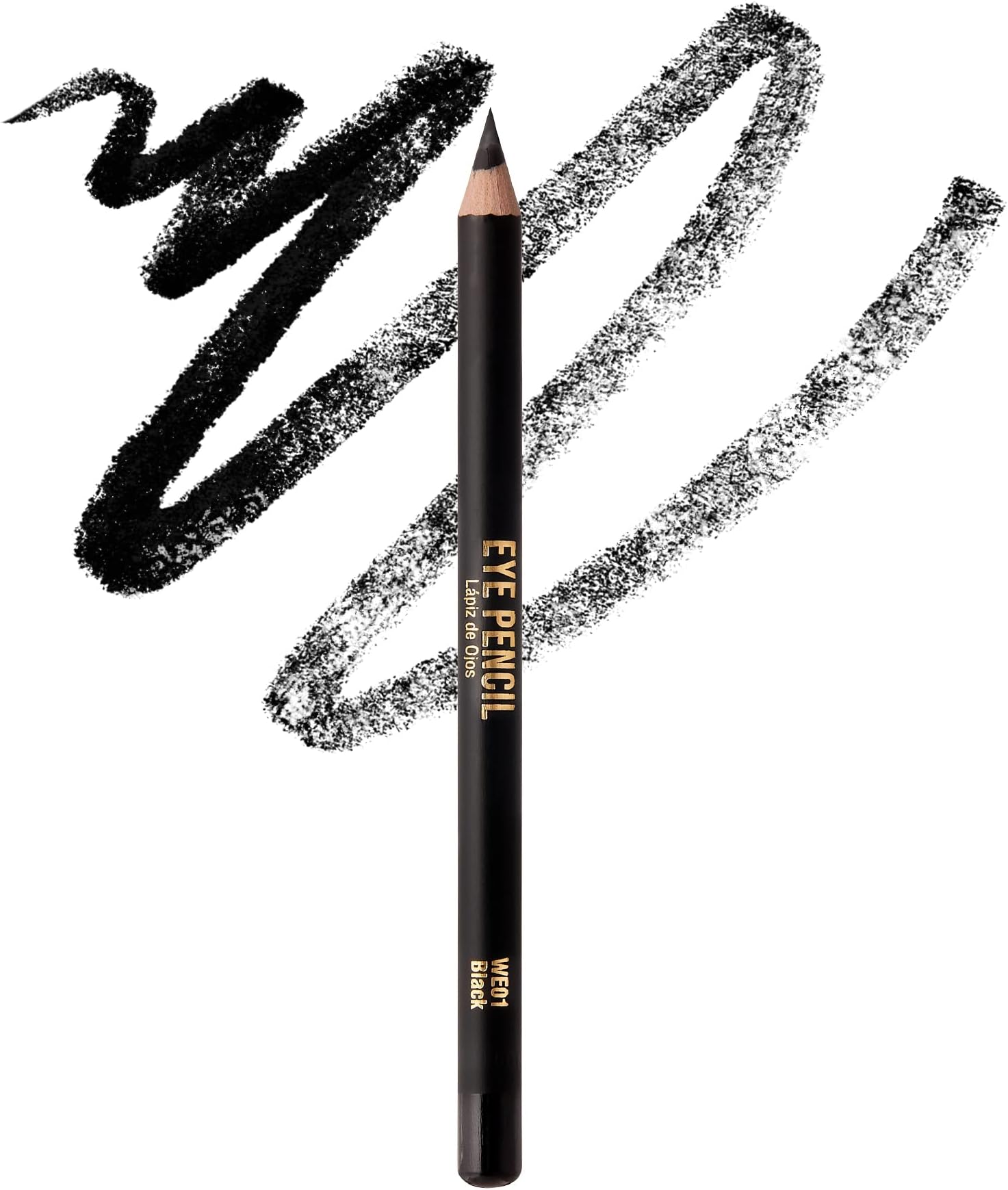 Professional Slim Eye Pencil, Creamy Soft Eye Liner, Smooth Long-Lasting Rich Eyeline Color, Natural Eye Makeup, Water-Resistant (Black)