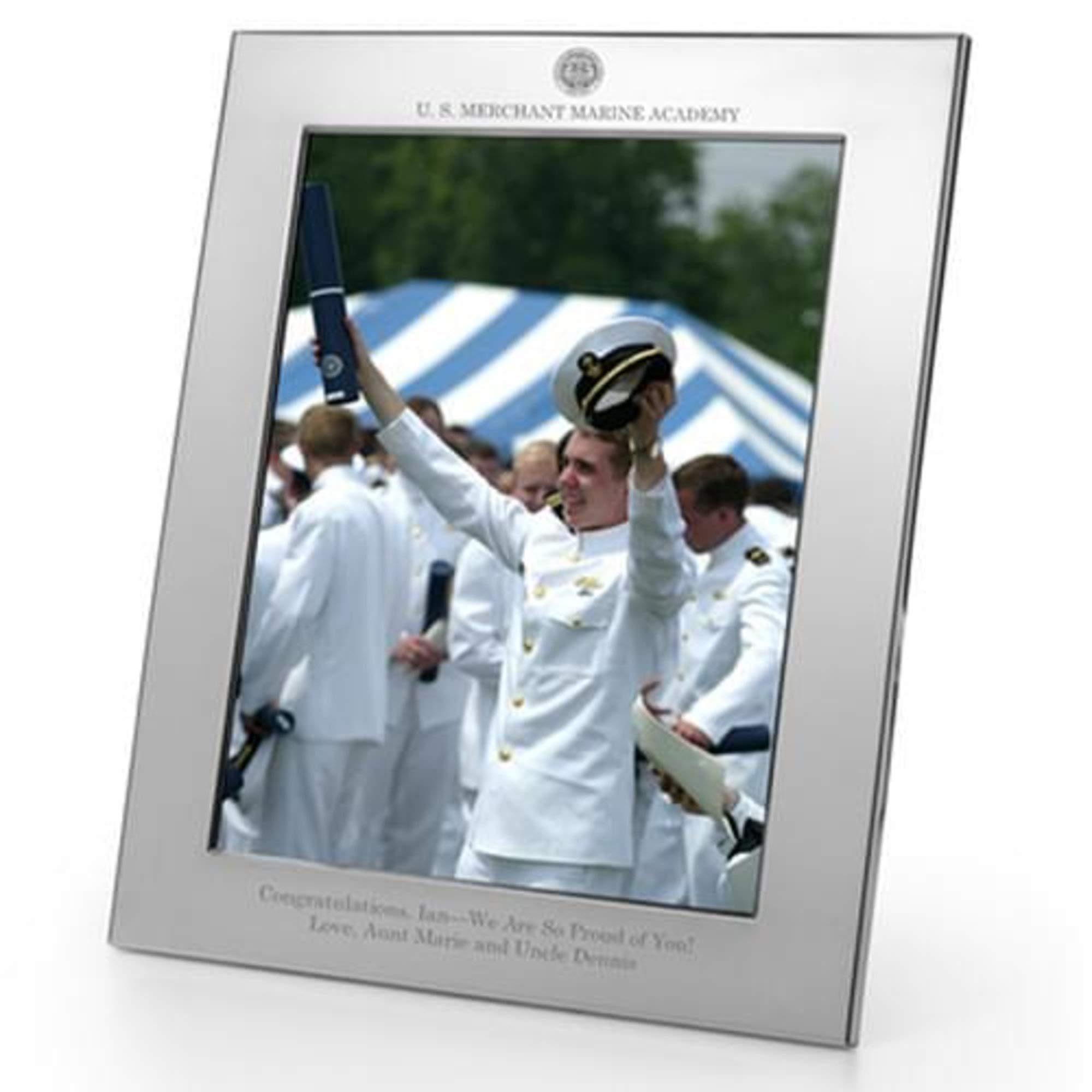 M. LA HART Merchant Marine Academy Polished Pewter 8x10 Picture Frame