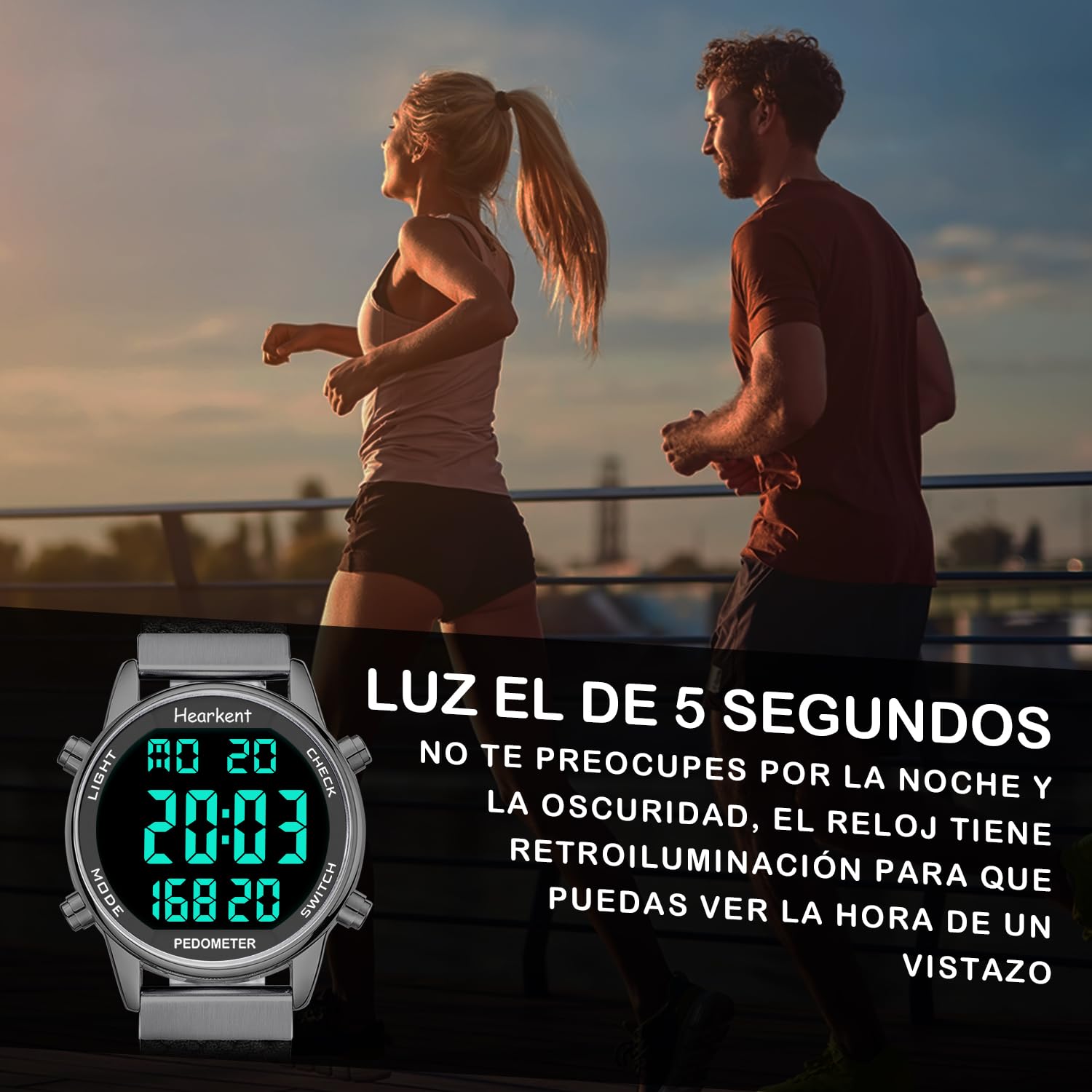 Hearkent Reloj podómetro para Mujer, grabación de calorías y Distancia, Alarma, Cuenta atrás, visualización de la Hora,sin Carga ni aplicación, 2401