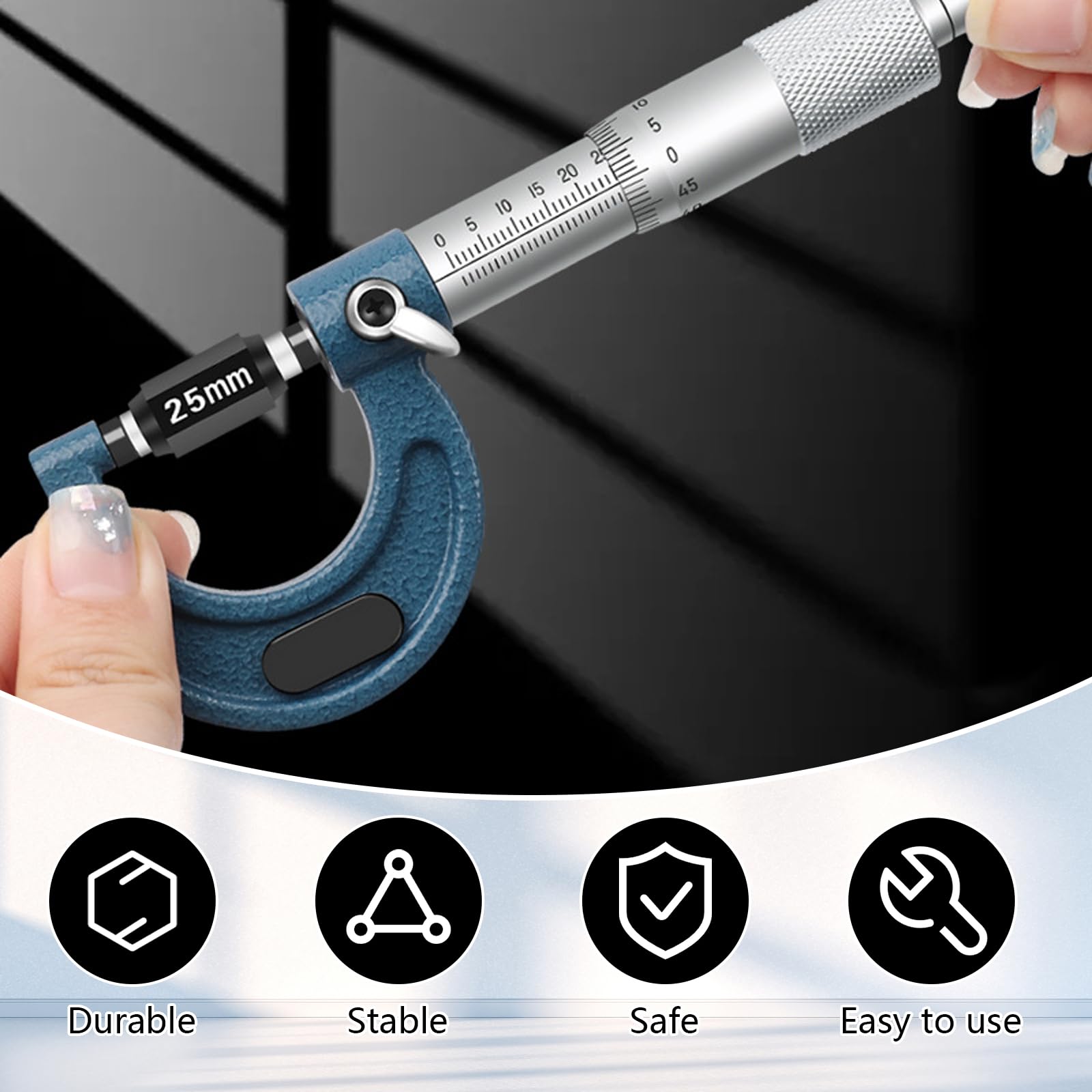 Bügelmessschraube, 3 Stück Präzisionsmikrometer Kalibrierstange Messbereich 0-25 mm 25-50 mm 50-75 mm Digitalmikrometer Messgenauigkeit 0,01 mm Außendurchmesser Mikrometer Stahl mit 25 mm 50 mm