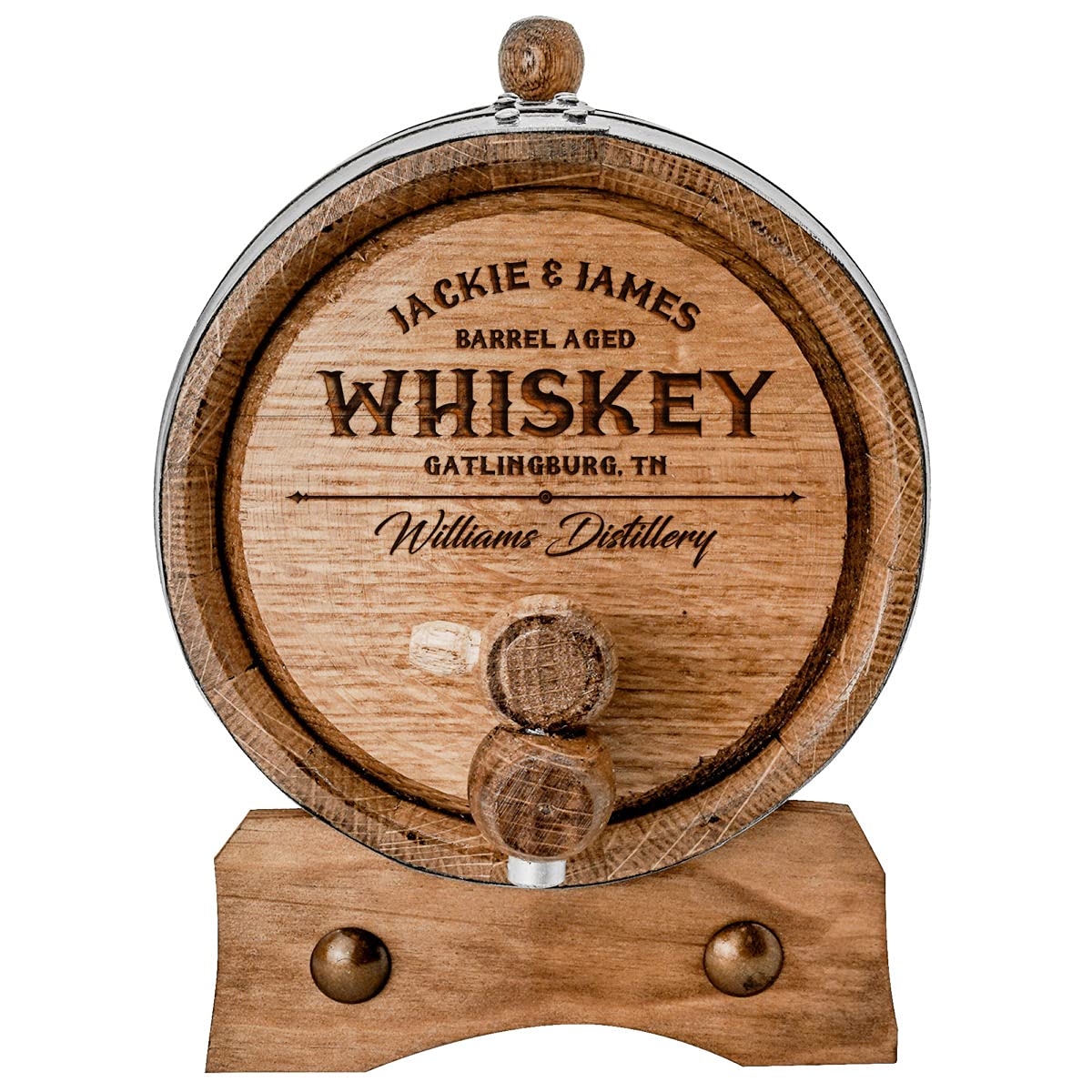 Personalized - Custom American White Oak Aging Barrel - Barrel Aged (3 Liters, Black Hoops)