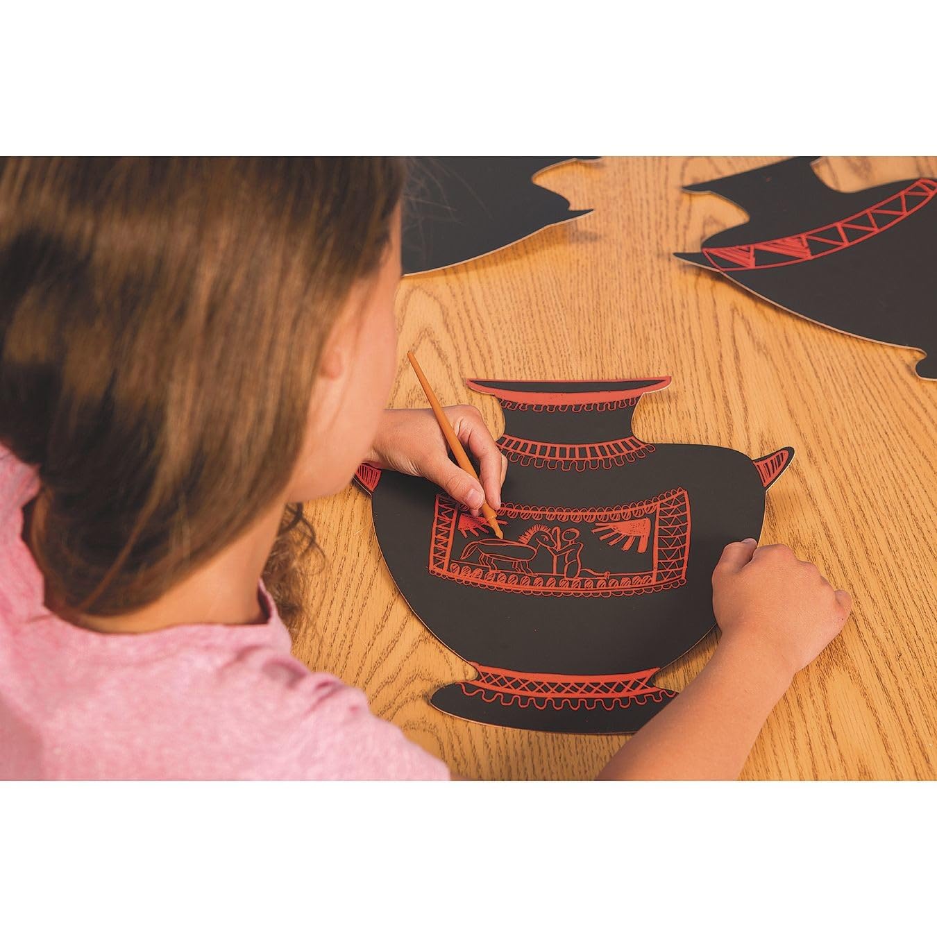 Greek Pottery Scratch Art Craft Kit (Pack of 24) - Image 3