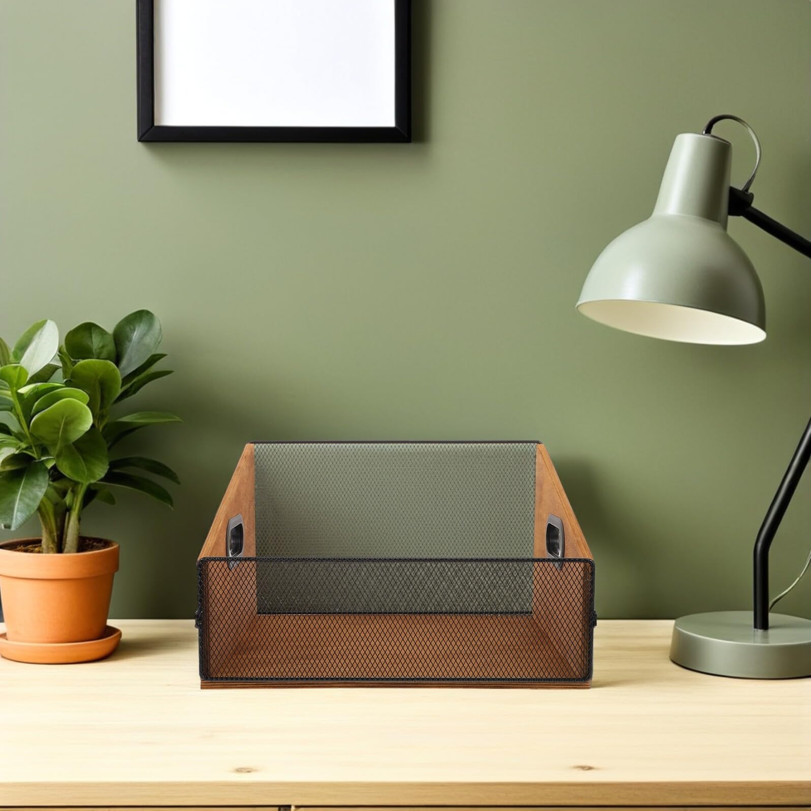 Healeved Cassa Porta Dischi in Vinile in Legno Massello con Manici Ergonomici, Contenitore Rustico da 36x30x21,5 Cm per Organizzazione Album e Supporti Multimediali, Custodia Portatile