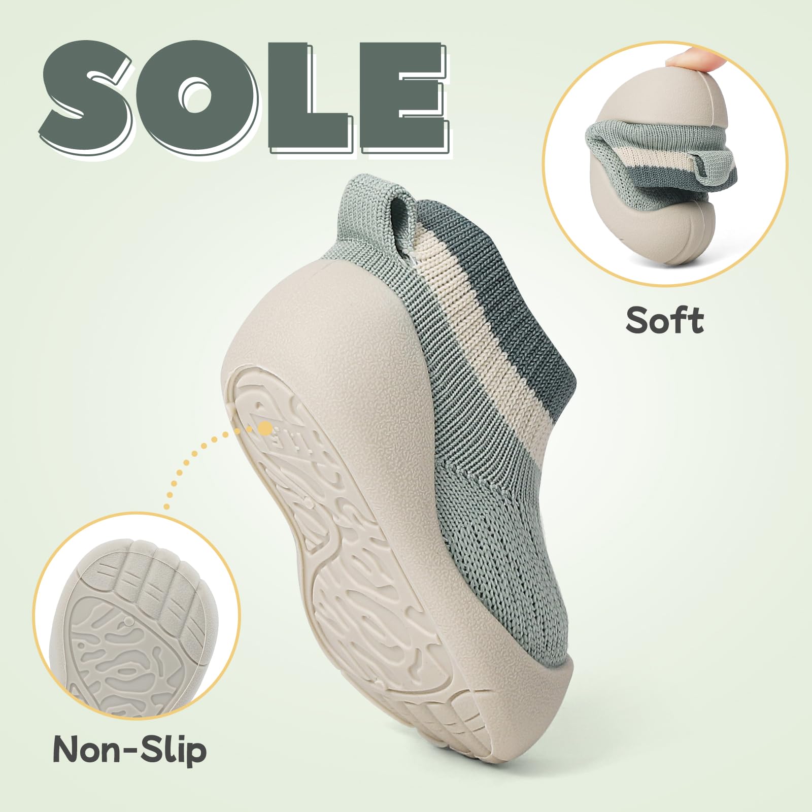 MK MATT KEELY Scarpe Primi Passi Bambini Scarpe Calzino Neonato Scarpine Maglia Traspirante Bambino con Suola Gomma Antiscivolo
