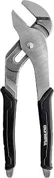 Olympia Tools Tongue and Groove Pliers, Straight Jaw Pliers with Cushion grip, 5 Jaw positions, 1.7" Jaw Capacity, Water pump plier 8-Inch