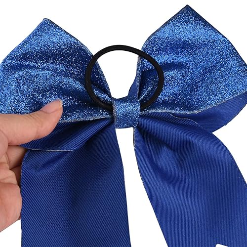 Miniatura 10 de DEEKA 12 lazos grandes de 8 pulgadas, dos tonos, para cola de caballo, hecho a mano para adolescentes y niñas, animadoras de sóftbol, deportes,