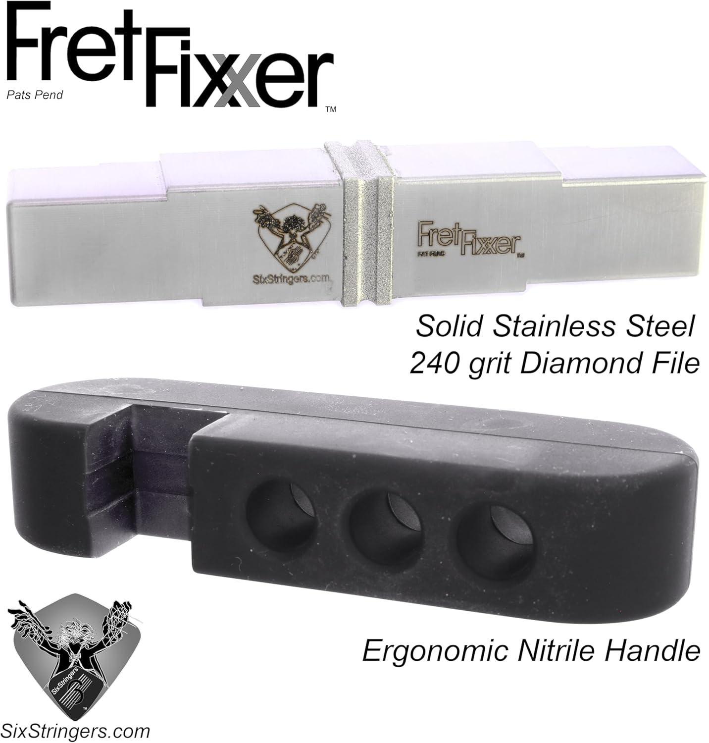 FretFixxer Guitar Diamond Fret File fret leveler fret leveling tool and fret crowning tool.