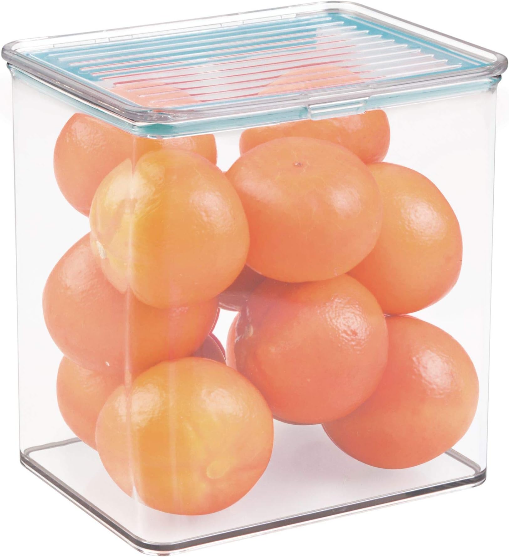 iDesign Pantry Food Storage Organizer Bin for Kitchen with Air-Tight Hinged Lid-3 Quart, Clear