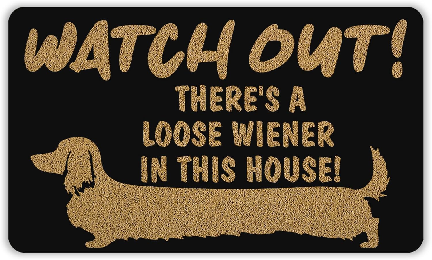 Funny Dachshund Door Mat Doormat, Dachshund Lover Gifts, There's a Loose Wiener Dog in This House Welcome Mats for Front Door Porch Outside Inside Outdoor Indoor Entrance Entryway, 17x29 Inch