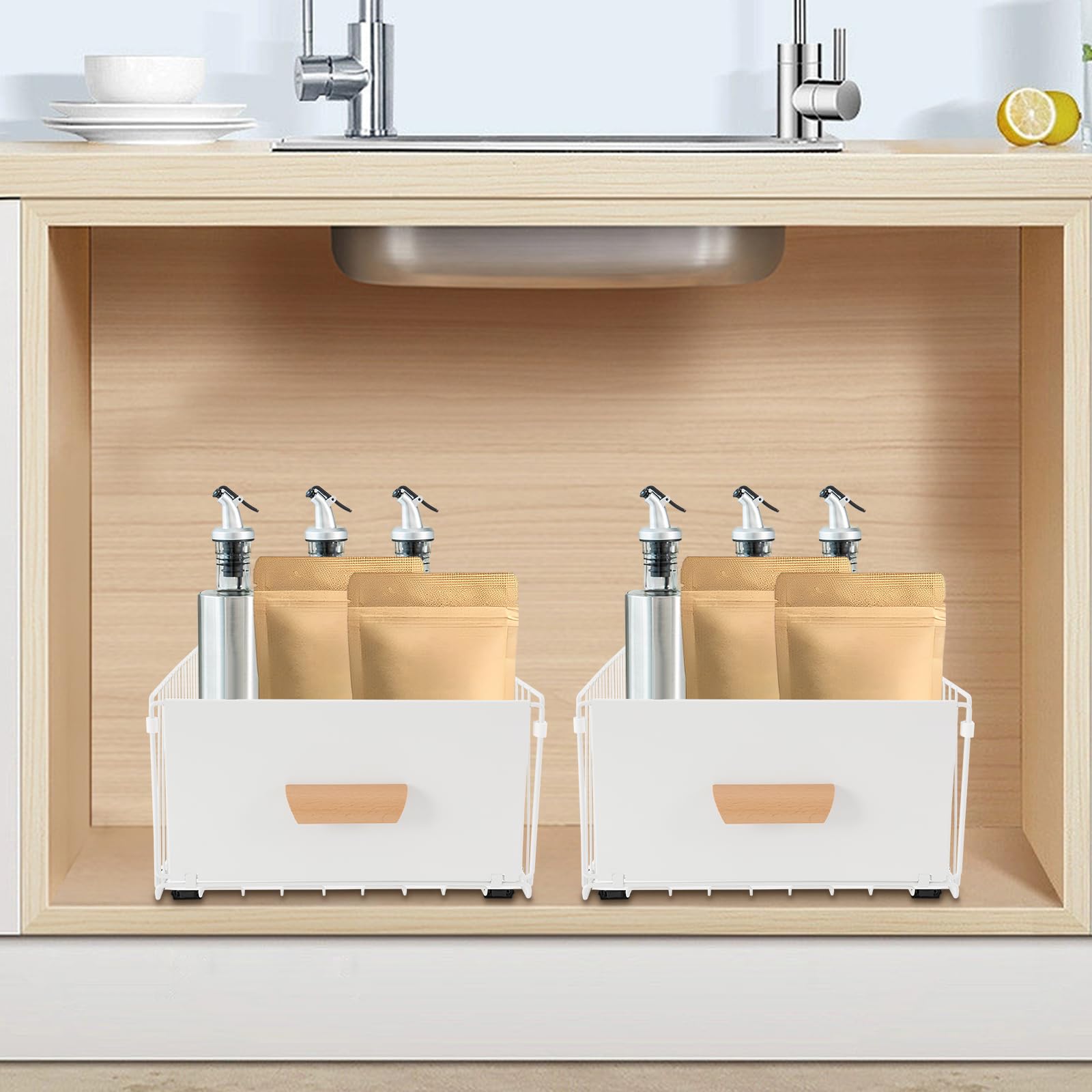 Tiroir coulissant de cuisine extensible pour organiser facilement vos placards bas