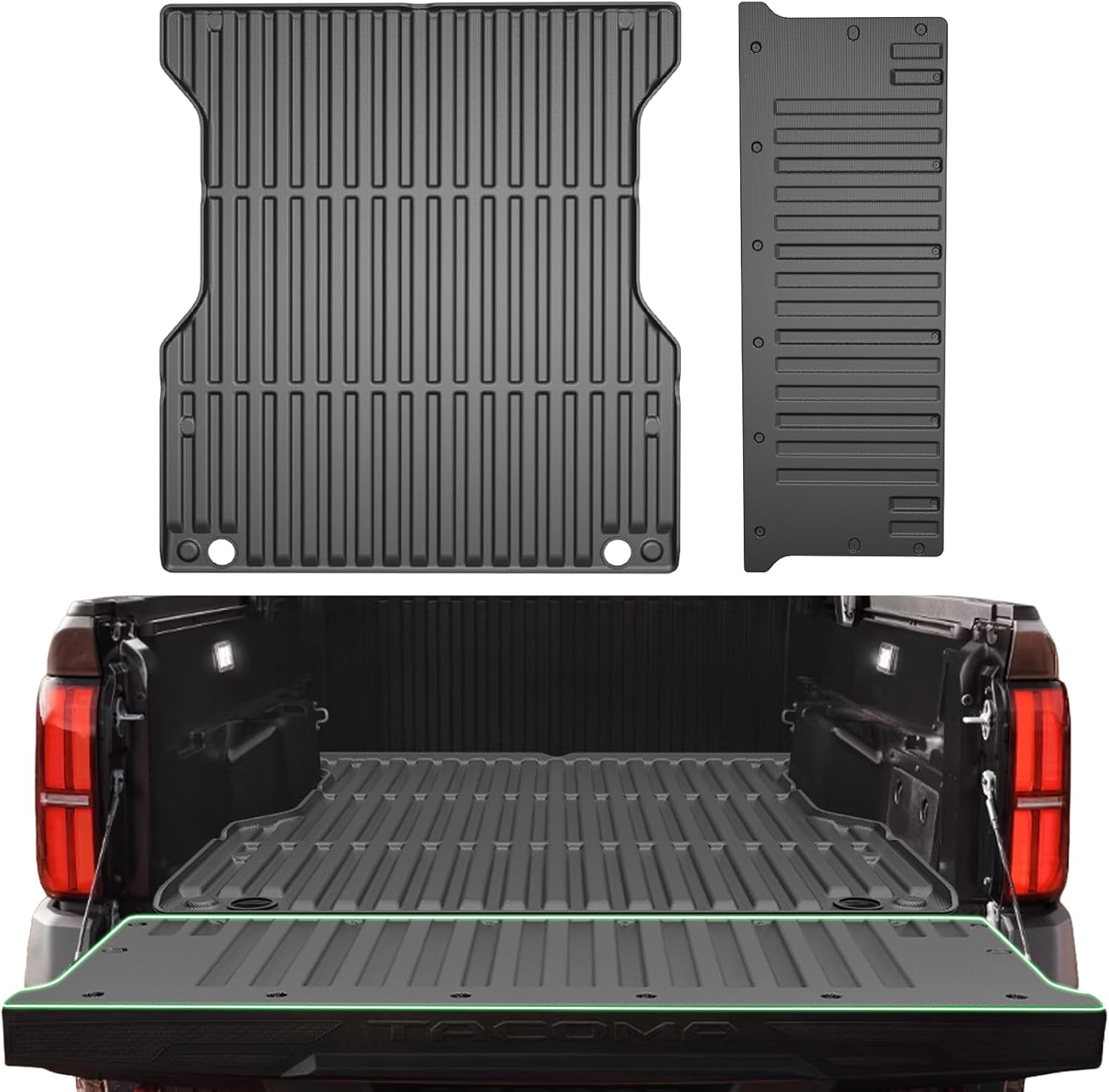 Truck Bed Mat for Ford Maverick 2022-2024 2025 Hybrid & Gasoline (4.5FT, 54.4"), All Weather Protection TPE Heavy Duty Truck Accessories,Rubber Truck Bed Liner,Black