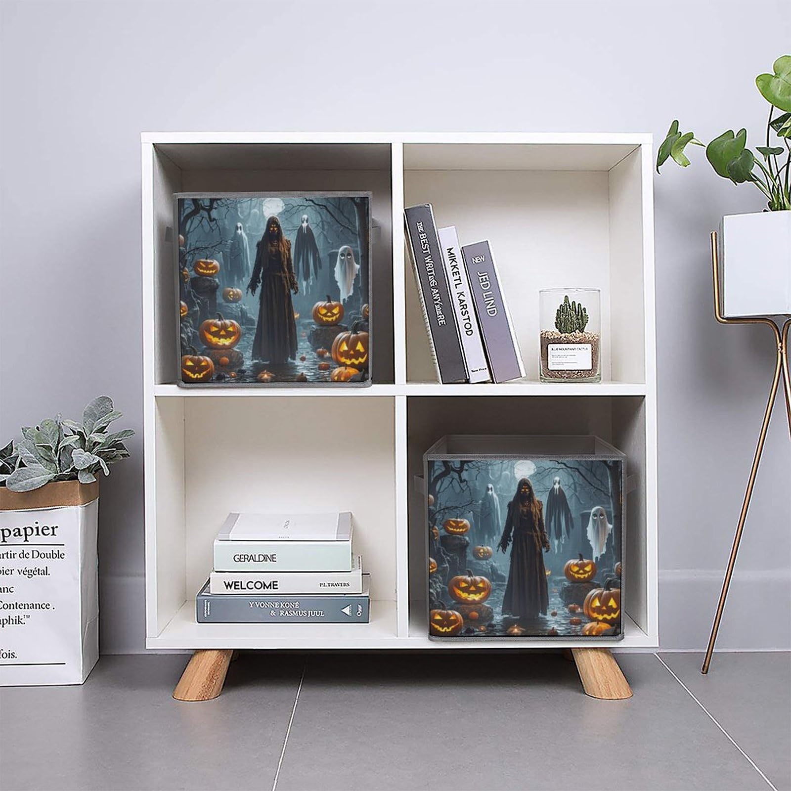 Grim Reaper Aufbewahrungskorb aus Stoff, faltbar, dekorativ, mit Griffen, große Stoff-Aufbewahrungskörbe für Kleidung, Bücher