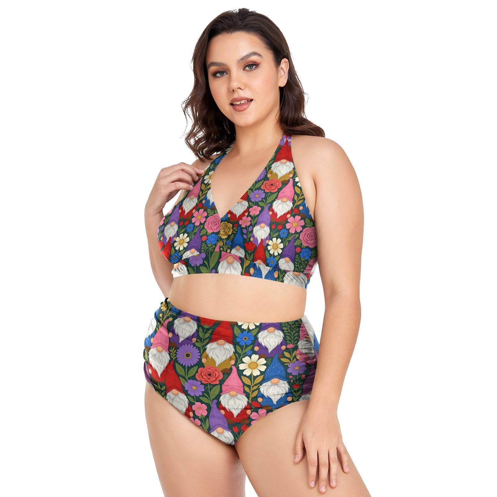 FRODOTGV Curvy damskie dwuczęściowe zestawy kąpielowe L-4XL