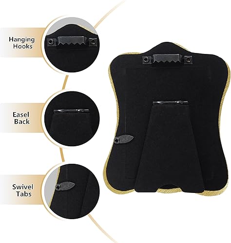 Miniatura 5 de Marcos de fotos dorados vintage de 2.5 x 3.5 pulgadas para pared y mesa, marcos de fotos pequeños pintados a mano de estilo barroco con flor en