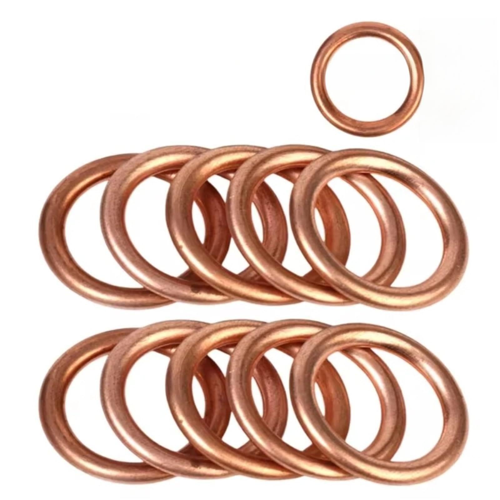 Compatible con junta de tapón de drenaje de aceite de aluminio/cobre para cambio de aceite de motor Apto para Audi, arandela de sellado reemplazable(Copper Gaskets,100pcs)