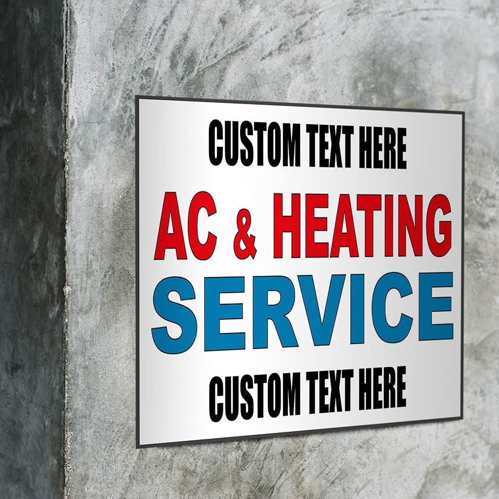 Custom Decal Stickers Multiple Sizes Ac & Heating Service Red Blue Auto Car Repair Shop Industrial Vinyl Safety Sign Label Ac Furnace Service Personalized Text Here 24x18Inches