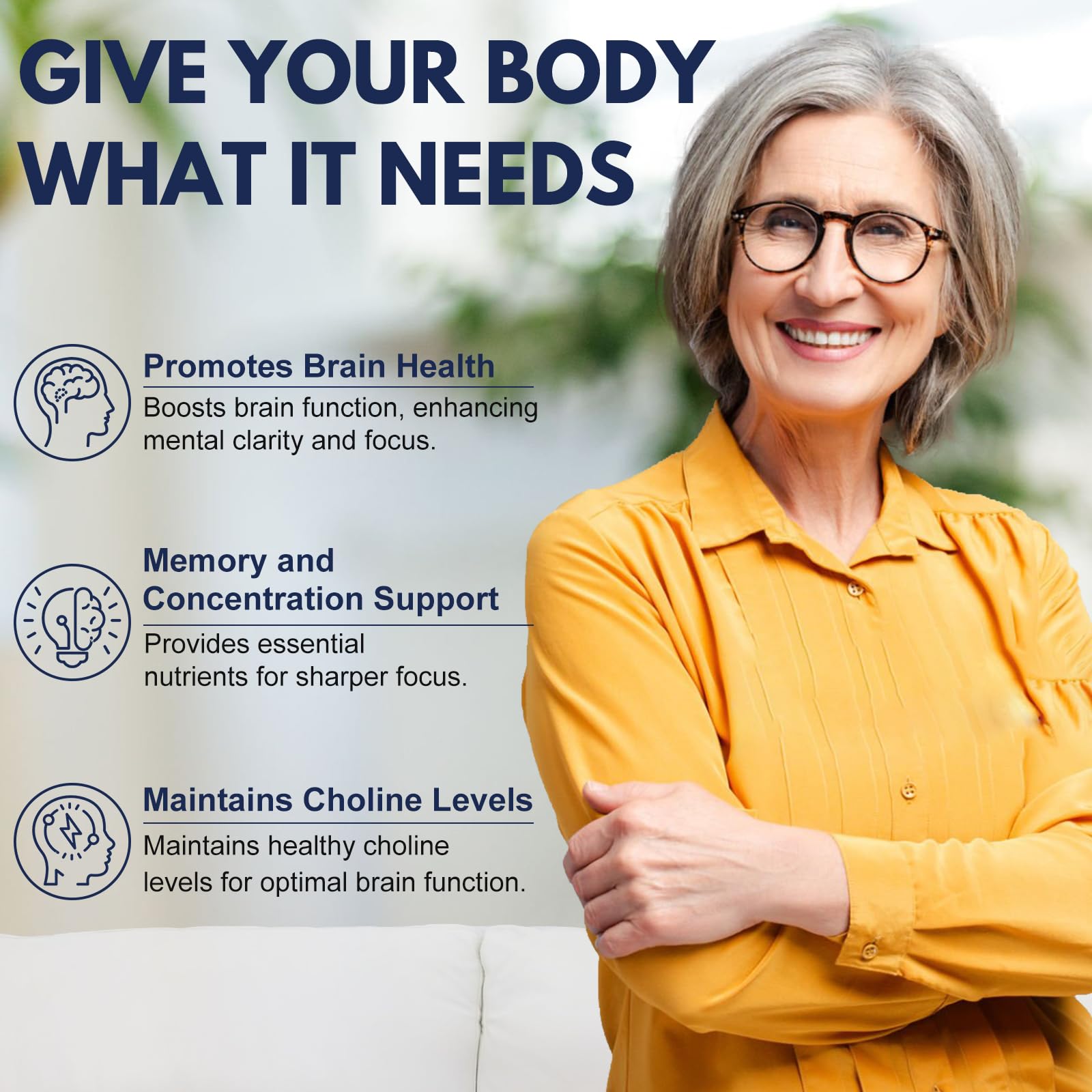 Acetylcholine Supplements with Alpha GPC 600mg & Bacopa, Cognitive Support for Seniors & Adults, Supports Memory, Focus & Brain Health, 90 Capsules — Amazon image 3