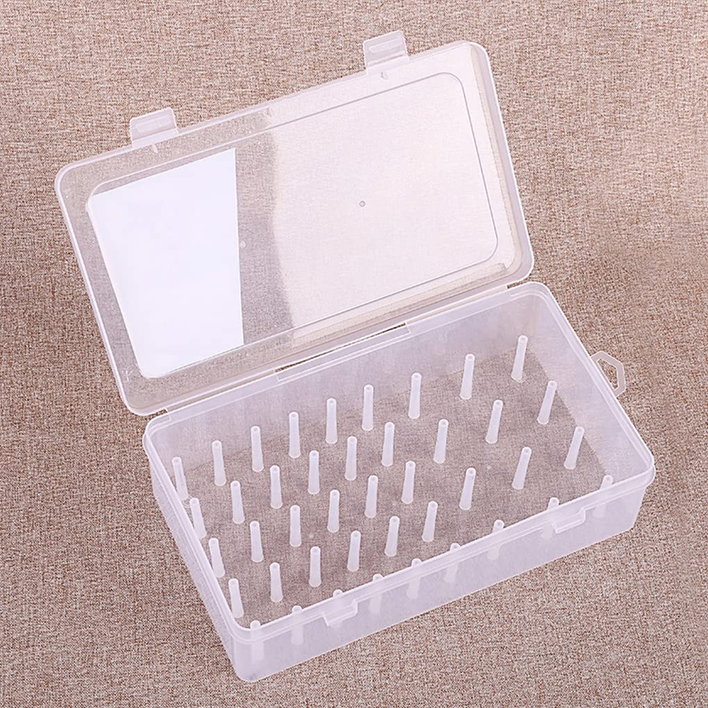 Juego de 5 cajas de hilo de coser, 42 carretes, bobinas de gran capacidad, almacenamiento de hilos para el hogar, punto de cruz, manualidades, organizador de manualidades, contenedor azul