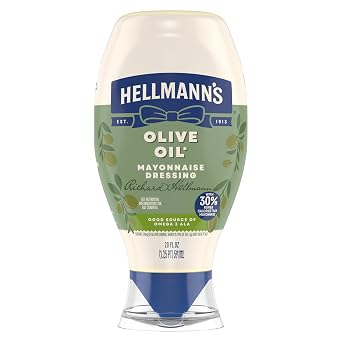 Hellmanns Olive Oil Mayonnaise 20 oz, Mayo Squeeze, Sandwich Spread, 1PK