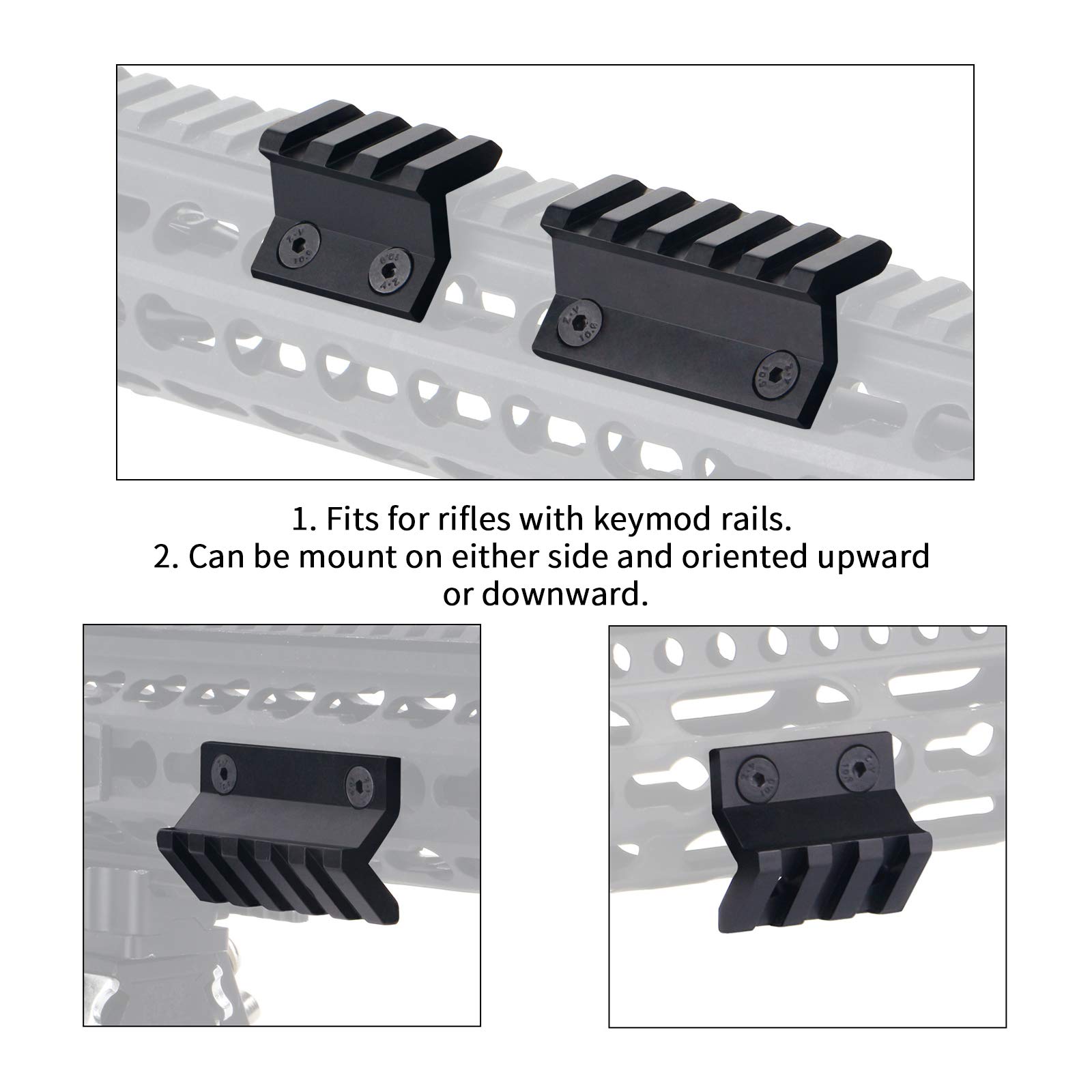 Ram Tactical KeyMod Picatinny rail adapter 3 inch zwart Ram Tactical KeyMod Picatinny rail adapter 3 inch zwart