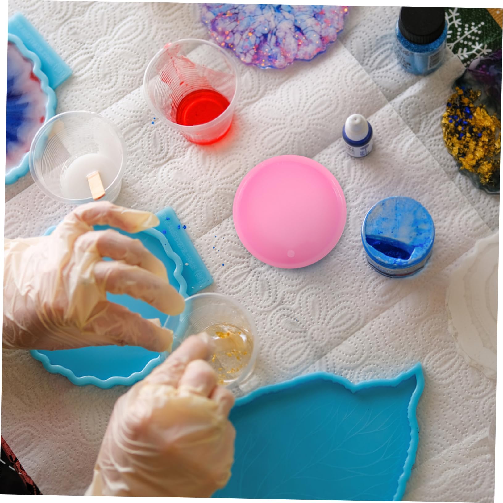 Operitacx 50pezzi Stampo Silicone Per Portachiavi Forme Per Ciondoli Facile Da Usare e Pulire Non Aderente e Riutilizzabile Per Progetti Fai Da Te