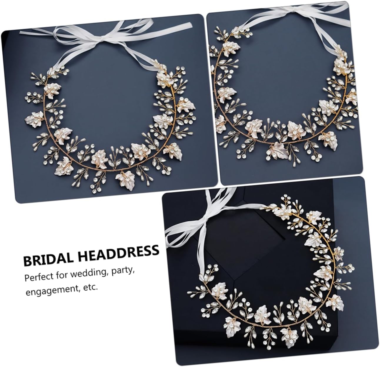 葉 ハンドメイド ヘアバンド フローラルヘアアクセサリー クリスタル ヘッドピース ヘッドスカーフ ヘッドバンド ウェディング ヘッ